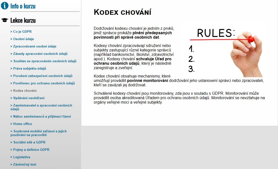 E-LEARNING GDPR PRO ZAMĚSTNANCE