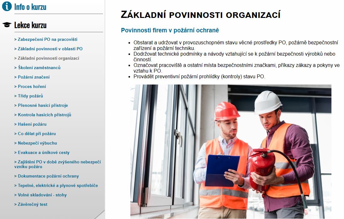 E-LEARNING POŽÁRNÍ OCHRANA V ZEMĚDĚLSTVÍ
