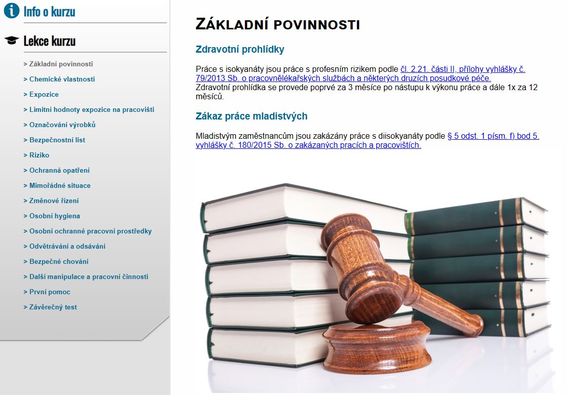 E-LEARNING PRÁCE S DIISOKYANÁTY