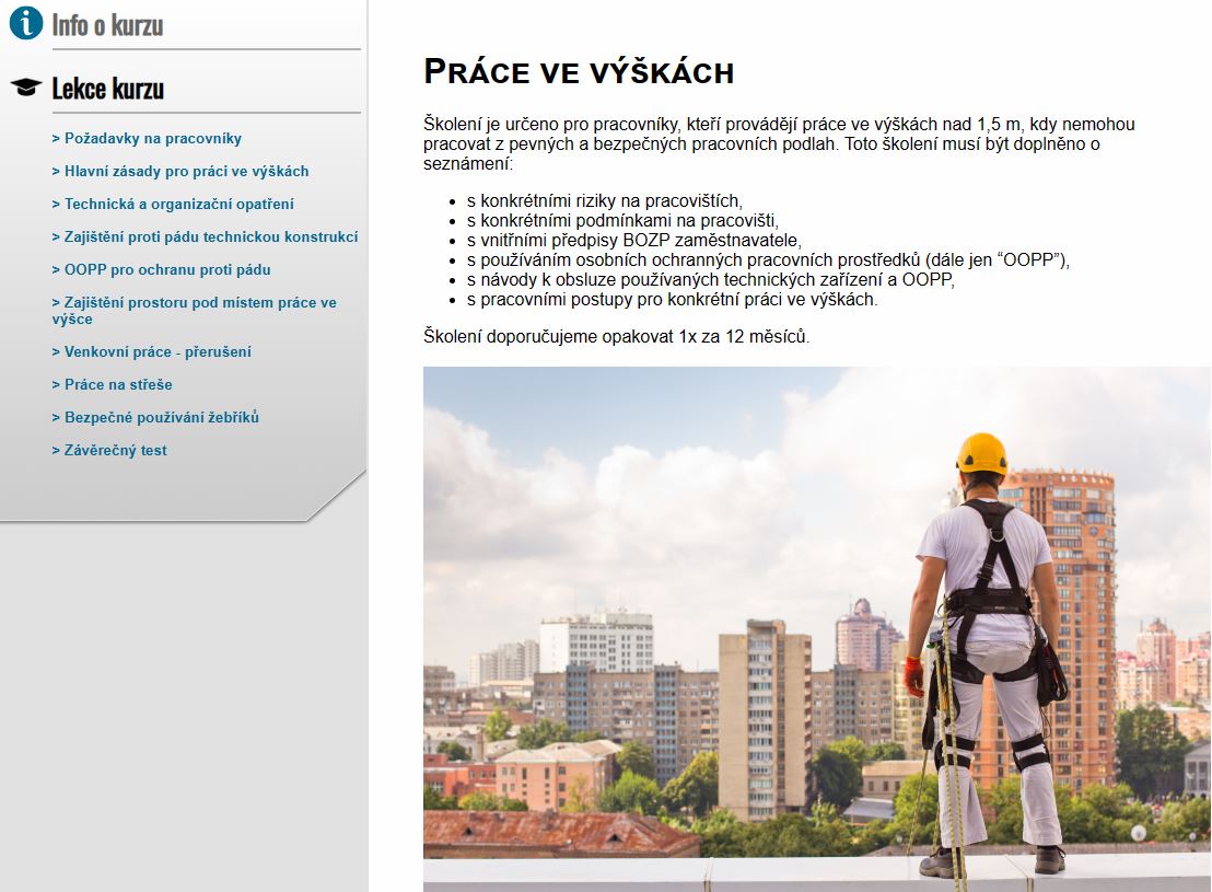 E-LEARNING PRÁCE VE VÝŠKÁCH