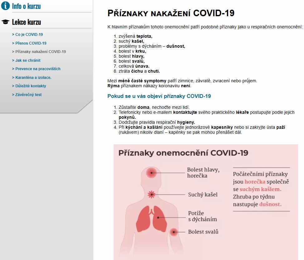 E-LEARNING CO POTŘEBUJETE VĚDĚT O COVID-19