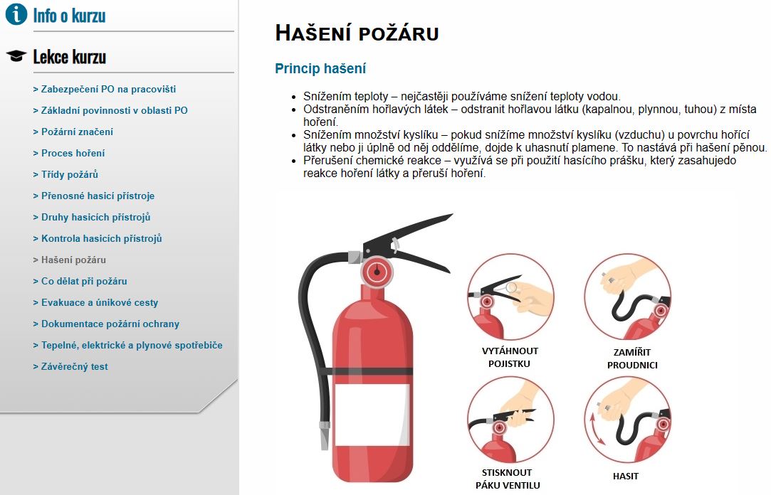 E-LEARNING POŽÁRNÍ OCHRANA PRO ZAMĚSTNANCE