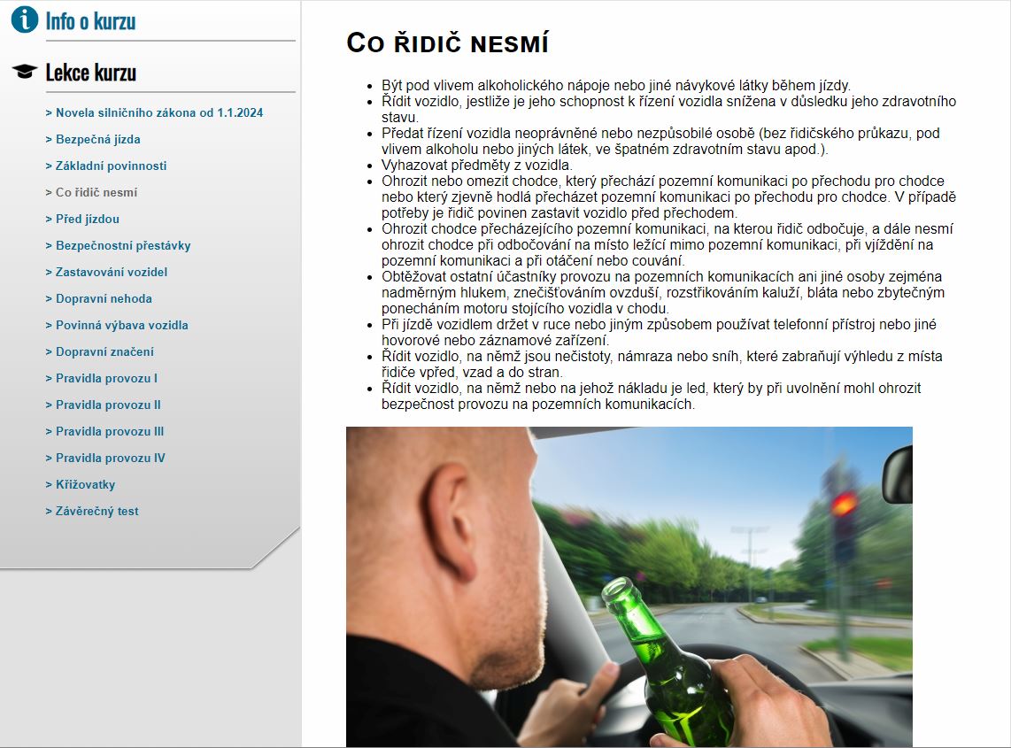 E-LEARNING ŘIDIČI REFERENTSKÝCH VOZIDEL