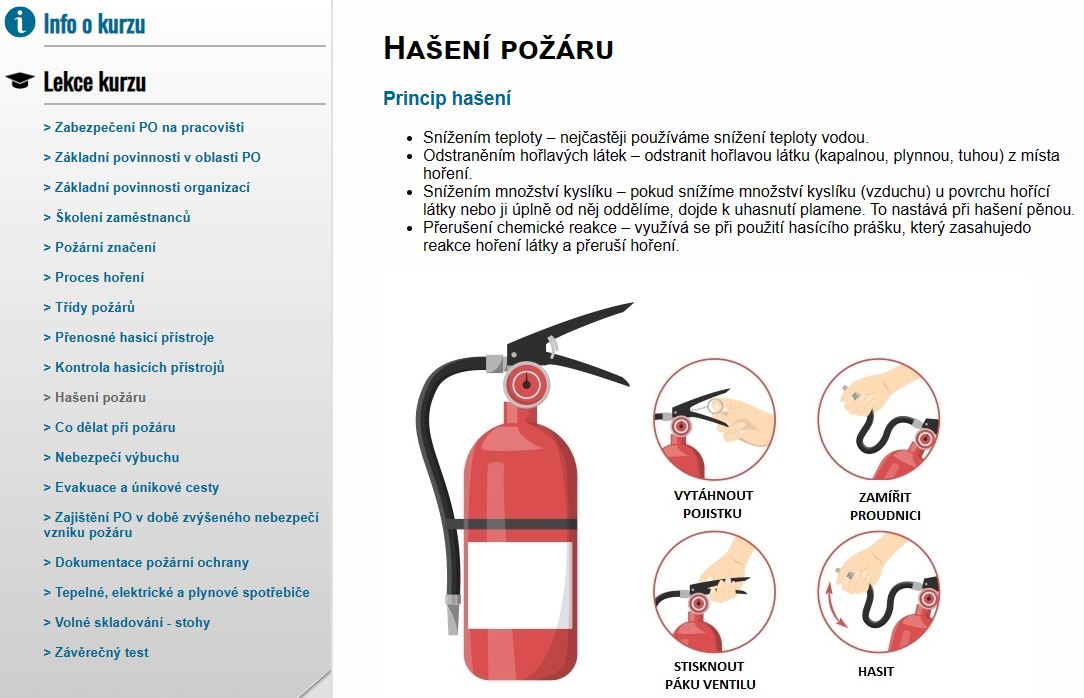 E-LEARNING POŽÁRNÍ OCHRANA V ZEMĚDĚLSTVÍ