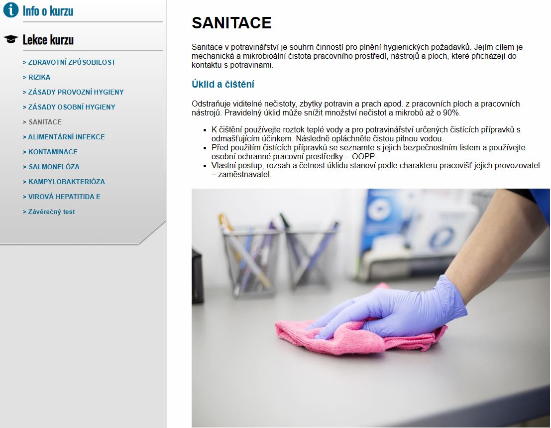 E-LEARNING HYGIENICKÉ MINIMUM
