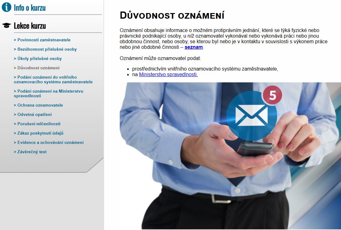 E-LEARNING whistleblowing - Příslušná osoba