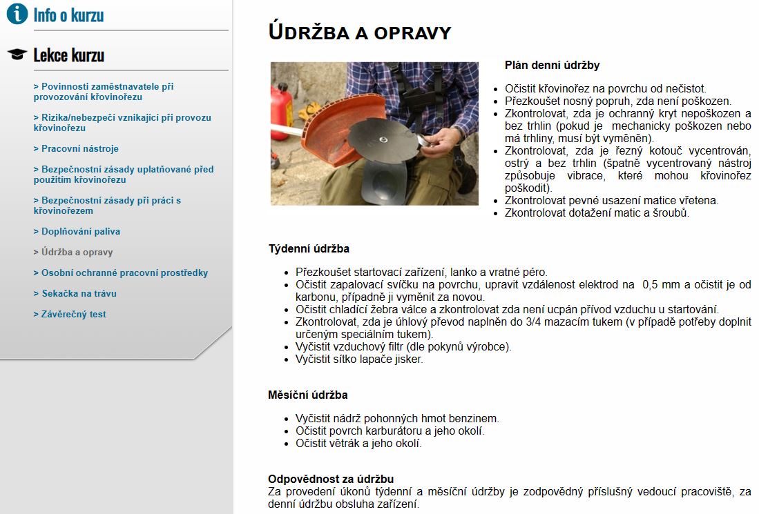 E-LEARNING OBSLUHA KŘOVINOŘEZŮ