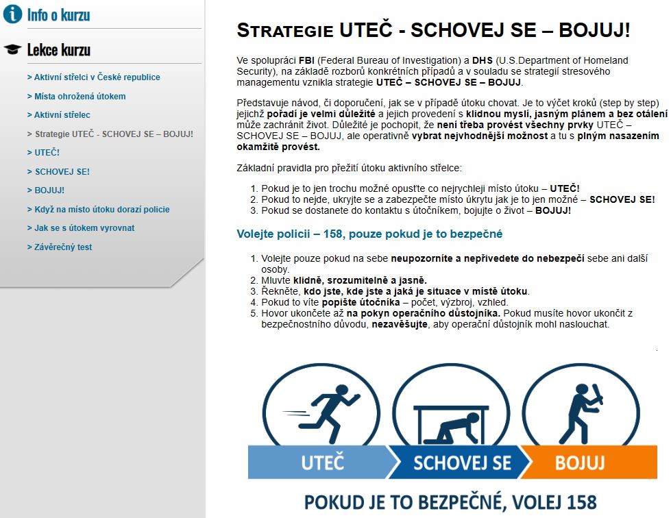 E-LEARNING JAK PŘEŽÍT ÚTOK AKTIVNÍHO STŘELCE