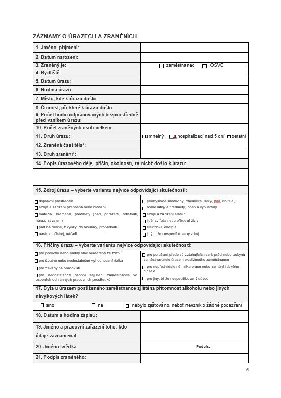 KNIHA ÚRAZŮ 2026 70 str. A4 