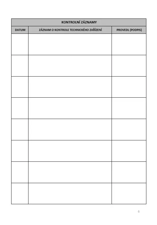 KNIHA KONTROL POŽÁRNÍ NÁDRŽE A4